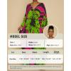 imageBsubseach Kaftan Dresses for Women Plus Size Beach Swimsuit Cover Up V Neck Caftan Dress LoungewearErose Pink Green Flowers