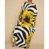 imageBsubseach Kaftan Dresses for Women Plus Size Beach Swimsuit Cover Up V Neck Caftan Dress LoungewearEwhite Yellow