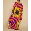imageBsubseach Kaftan Dresses for Women Plus Size Beach Swimsuit Cover Up V Neck Caftan Dress LoungewearEyellow Flowers