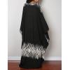 imageBsubseach Women Ethnic Print Kaftan Beach Dress Plus Size Swimsuit Cover UpBlack White
