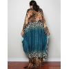 imageBsubseach Women Ethnic Print Kaftan Beach Dress Plus Size Swimsuit Cover UpBlue Coffee Leopard