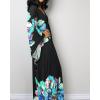 imageBsubseach Women Ethnic Print Kaftan Beach Dress Plus Size Swimsuit Cover UpBlue Peony