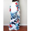 imageBsubseach Women Ethnic Print Kaftan Beach Dress Plus Size Swimsuit Cover UpBlue Red Floral
