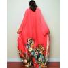imageBsubseach Women Ethnic Print Kaftan Beach Dress Plus Size Swimsuit Cover UpButterfly Red