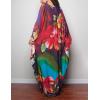 imageBsubseach Women Ethnic Print Kaftan Beach Dress Plus Size Swimsuit Cover UpColorful Floral
