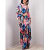 imageBsubseach Women Ethnic Print Kaftan Beach Dress Plus Size Swimsuit Cover UpColorful Painted
