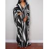 imageBsubseach Women Ethnic Print Kaftan Beach Dress Plus Size Swimsuit Cover UpDotted Zebra