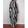 imageBsubseach Women Ethnic Print Kaftan Beach Dress Plus Size Swimsuit Cover UpDotted Zebra
