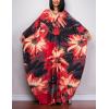 imageBsubseach Women Ethnic Print Kaftan Beach Dress Plus Size Swimsuit Cover UpFlower Print