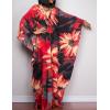 imageBsubseach Women Ethnic Print Kaftan Beach Dress Plus Size Swimsuit Cover UpFlower Print