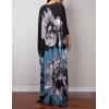 imageBsubseach Women Ethnic Print Kaftan Beach Dress Plus Size Swimsuit Cover UpGrey Blue Print