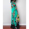 imageBsubseach Women Ethnic Print Kaftan Beach Dress Plus Size Swimsuit Cover UpLake Green Floral
