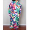 imageBsubseach Women Ethnic Print Kaftan Beach Dress Plus Size Swimsuit Cover UpMulticolor Floral