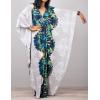 imageBsubseach Women Ethnic Print Kaftan Beach Dress Plus Size Swimsuit Cover UpMulticolor Print