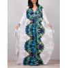 imageBsubseach Women Ethnic Print Kaftan Beach Dress Plus Size Swimsuit Cover UpMulticolor Print