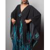 imageBsubseach Women Ethnic Print Kaftan Beach Dress Plus Size Swimsuit Cover UpPeacock Print