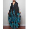 imageBsubseach Women Ethnic Print Kaftan Beach Dress Plus Size Swimsuit Cover UpPeacock Print