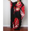 imageBsubseach Women Ethnic Print Kaftan Beach Dress Plus Size Swimsuit Cover UpRed Flower