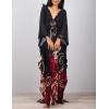 imageBsubseach Women Ethnic Print Kaftan Beach Dress Plus Size Swimsuit Cover UpRed Striped