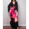imageBsubseach Women Ethnic Print Kaftan Beach Dress Plus Size Swimsuit Cover UpRose Orange