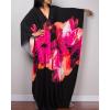 imageBsubseach Women Ethnic Print Kaftan Beach Dress Plus Size Swimsuit Cover UpRose Orange