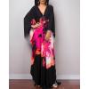 imageBsubseach Women Ethnic Print Kaftan Beach Dress Plus Size Swimsuit Cover UpRose Orange