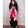 imageBsubseach Women Ethnic Print Kaftan Beach Dress Plus Size Swimsuit Cover UpRose Orange