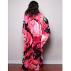 imageBsubseach Women Ethnic Print Kaftan Beach Dress Plus Size Swimsuit Cover UpRose Red Floral