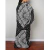 imageBsubseach Women Ethnic Print Kaftan Beach Dress Plus Size Swimsuit Cover UpWhite Striped