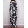 imageBsubseach Women Ethnic Print Kaftan Beach Dress Plus Size Swimsuit Cover UpZebra Stripe