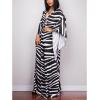imageBsubseach Women Ethnic Print Kaftan Beach Dress Plus Size Swimsuit Cover UpZebra Stripe