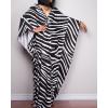 imageBsubseach Women Ethnic Print Kaftan Beach Dress Plus Size Swimsuit Cover UpZebra Stripe