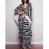 imageBsubseach Women Ethnic Print Kaftan Beach Dress Plus Size Swimsuit Cover UpZebra Stripe