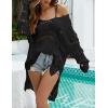 imageBsubseach Women Swimsuit Crochet Swim Cover Up Summer Bathing Suit Swimwear Knit Pullover Beach DressBlack