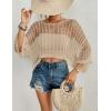 imageBsubseach Womens Bathing Suit Cover Up for Beachwear Vacation Bikini Crochet Coverup TopApricot