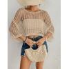 imageBsubseach Womens Bathing Suit Cover Up for Beachwear Vacation Bikini Crochet Coverup TopApricot