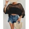 imageBsubseach Womens Bathing Suit Cover Up for Beachwear Vacation Bikini Crochet Coverup TopBlack
