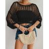 imageBsubseach Womens Bathing Suit Cover Up for Beachwear Vacation Bikini Crochet Coverup TopBlack