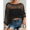 imageBsubseach Womens Bathing Suit Cover Up for Beachwear Vacation Bikini Crochet Coverup TopBlack