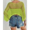 imageBsubseach Womens Bathing Suit Cover Up for Beachwear Vacation Bikini Crochet Coverup TopGreen