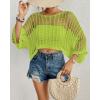 imageBsubseach Womens Bathing Suit Cover Up for Beachwear Vacation Bikini Crochet Coverup TopGreen