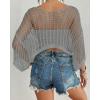 imageBsubseach Womens Bathing Suit Cover Up for Beachwear Vacation Bikini Crochet Coverup TopGrey
