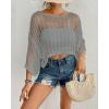 imageBsubseach Womens Bathing Suit Cover Up for Beachwear Vacation Bikini Crochet Coverup TopGrey