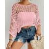 imageBsubseach Womens Bathing Suit Cover Up for Beachwear Vacation Bikini Crochet Coverup TopPink
