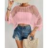 imageBsubseach Womens Bathing Suit Cover Up for Beachwear Vacation Bikini Crochet Coverup TopPink