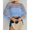 imageBsubseach Womens Bathing Suit Cover Up for Beachwear Vacation Bikini Crochet Coverup TopSky Blue