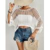 imageBsubseach Womens Bathing Suit Cover Up for Beachwear Vacation Bikini Crochet Coverup TopWhite