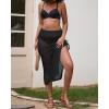 imageBsubseach Womens Swimsuit Crochet Skirt Cover Up Knit Drawstring Bikini Wrap Swimwear Side Slit Maxi Beach SkirtsBlack