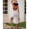 imageBsubseach Womens Swimsuit Crochet Skirt Cover Up Knit Drawstring Bikini Wrap Swimwear Side Slit Maxi Beach SkirtsWhite