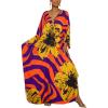 imageBsubseach Kaftan Dresses for Women Plus Size Beach Swimsuit Cover Up V Neck Caftan Dress LoungewearEyellow Flowers